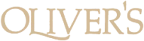 A beige &ldquo;OLIVER&rsquo;S&rdquo; logo in a decorative serif font on a white background, with a slight vintage look.